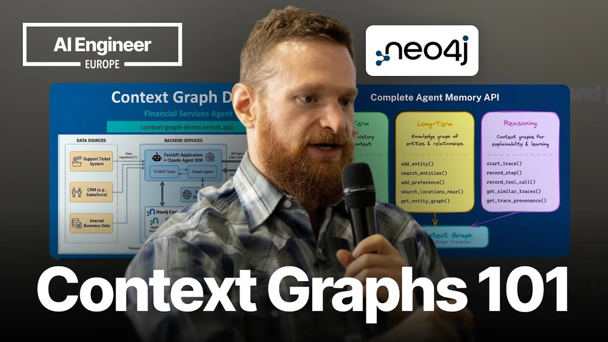 Presentation slide showing the 'Why do Agents Need to be Accurate?' diagram with 'Knowledge Base' and 'Context Graph' comparison.