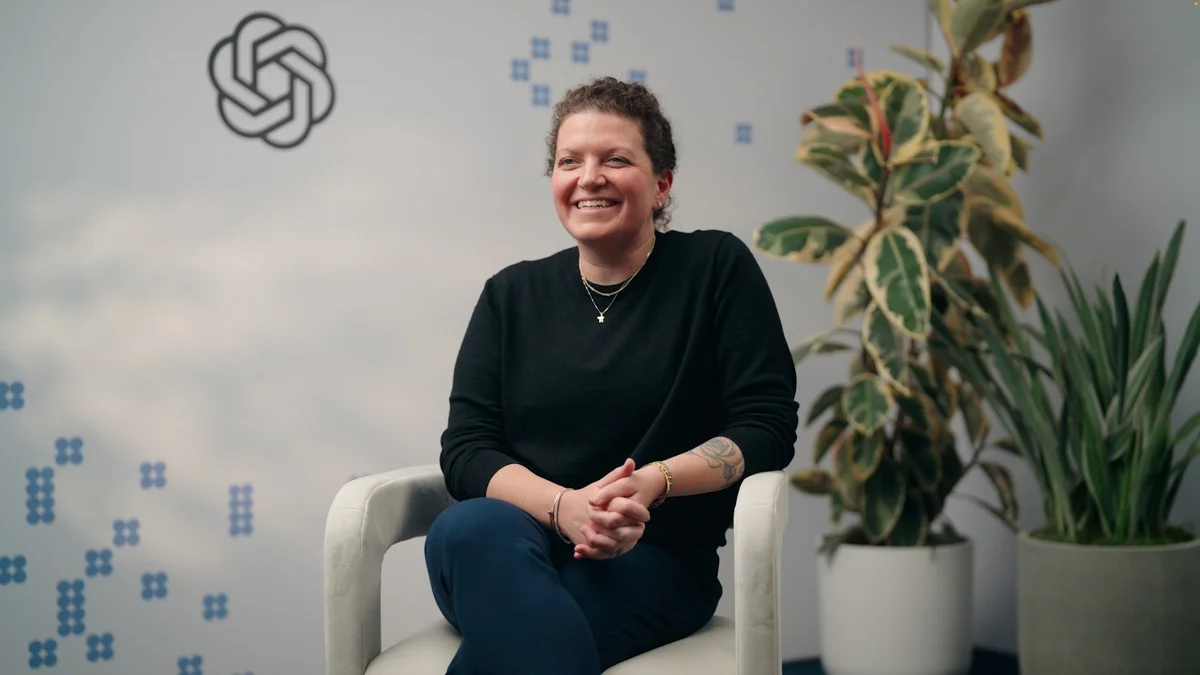 Lauren Steinberg, Chief Digital Officer at Loblaw, speaking in an office setting.