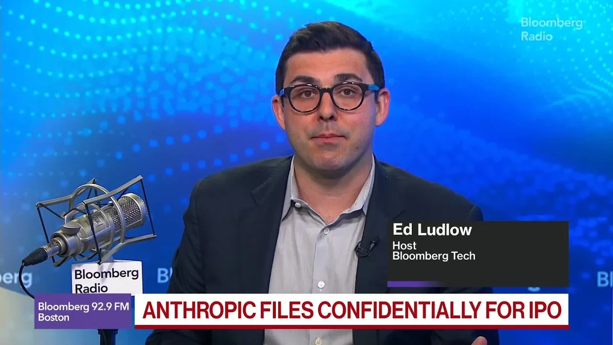 Ed Ludlow from Bloomberg Radio reporting on Anthropic's confidential IPO filing.