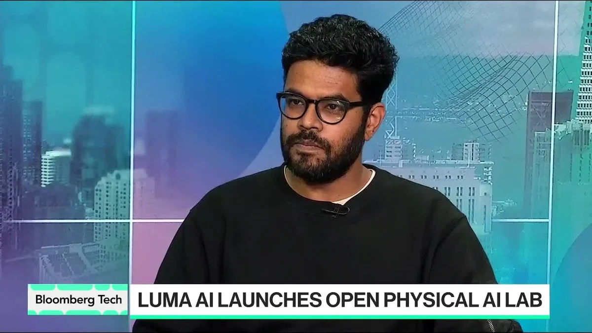 Amit Jain, CEO of Luma AI, speaking on a Bloomberg Tech panel.