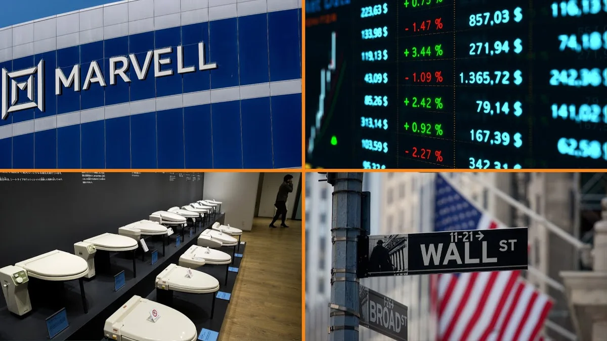 Bloomberg Money Minute logo with text 'Marvell Soars and Toilet Maker Powers AI'