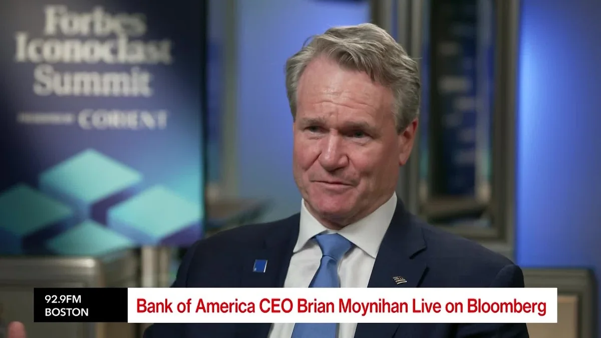 Brian Moynihan, Chairman and CEO of Bank of America, speaking at an event.