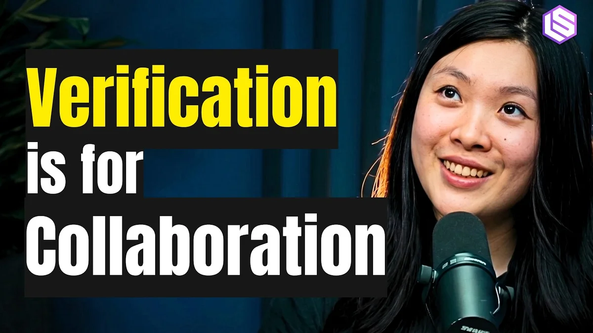 Carina Hong, CEO and Co-Founder of Axiom Math, speaking into a microphone.