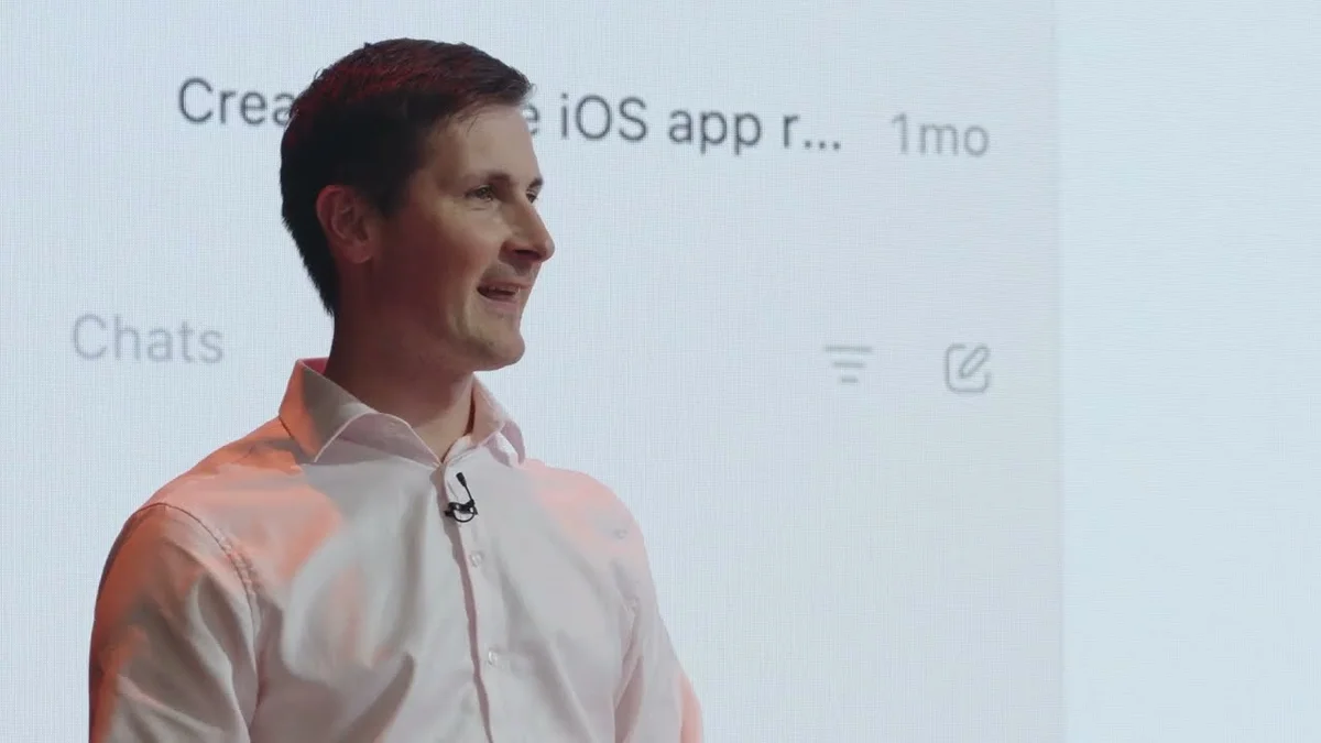Conor Spicer of OpenAI presenting on AI-powered products