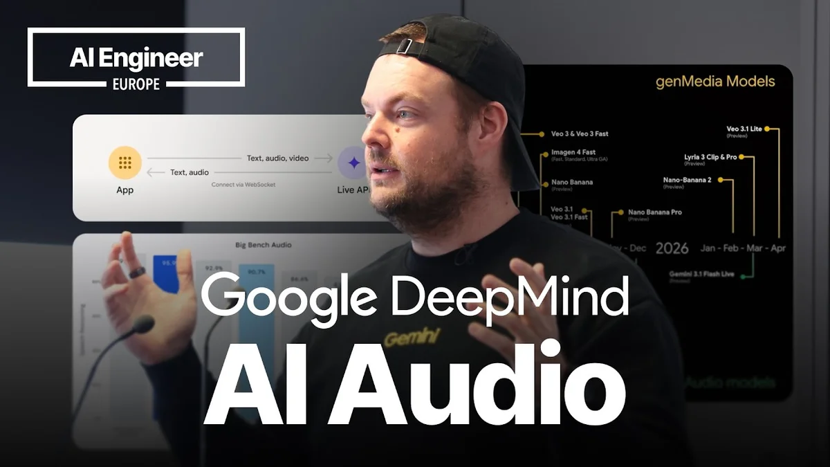 Thor Schaeff of Google DeepMind presenting on Gemini's audio stack
