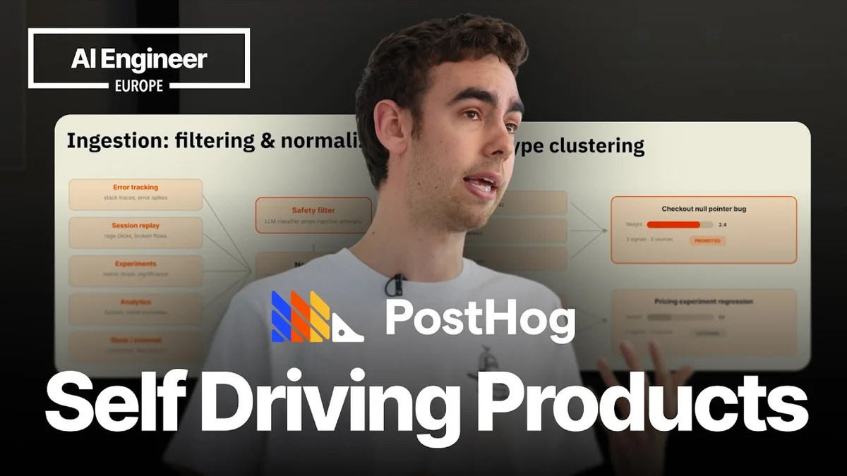Joshua Snyder presenting on Self-Driving Products at an AI Engineer event.
