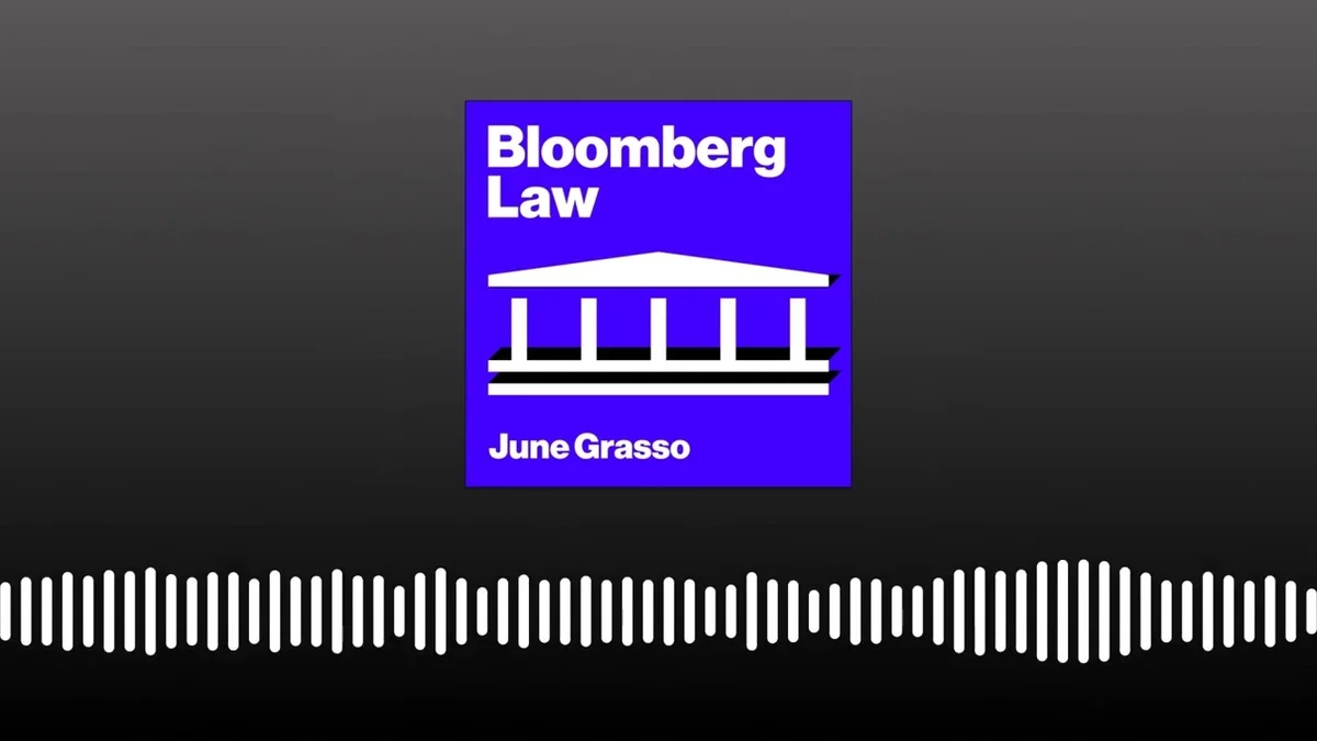 Bloomberg Law logo with a graphic of a building and the text 'June Grasso'
