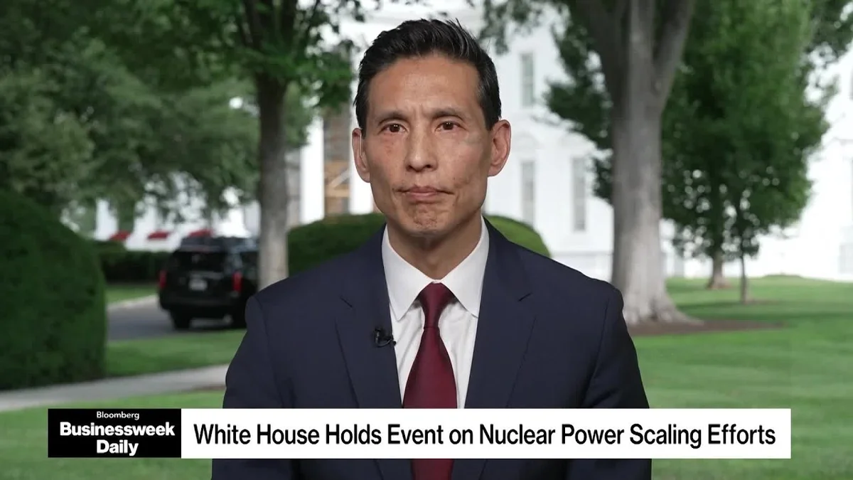 Ho K. Nieh, U.S. Nuclear Regulatory Commission Chairman, speaking outdoors.