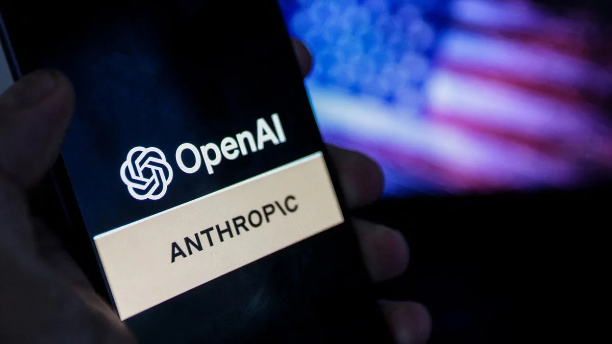 Three vertical images: a SpaceX rocket, the 'ANTHROPIC AI' logo, and a smartphone displaying the ChatGPT logo.