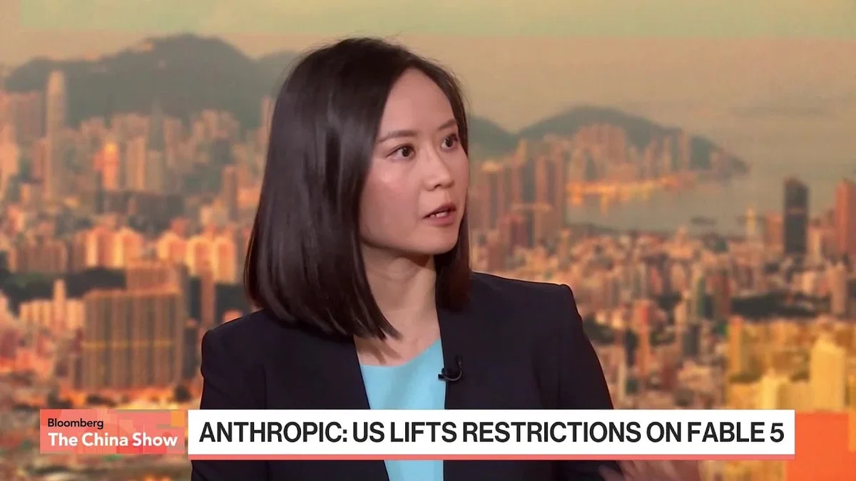 Bloomberg reporter Yvonne Man speaks on "The China Show" regarding U.S. export restrictions on Anthropic's Fable 5 AI model.