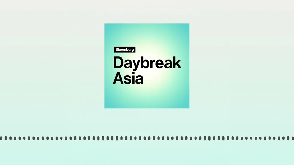 Bloomberg Daybreak Asia logo with waveform audio visualization