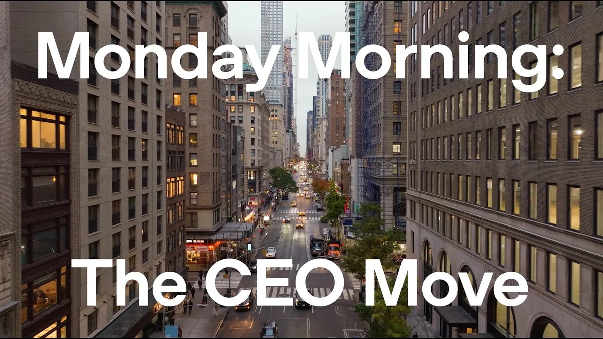 Steve Hasker, CEO of Thomson Reuters, speaking in an office with a city skyline view.