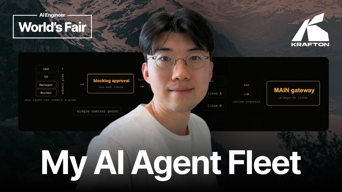Presentation slide titled 'I Run a Fleet of AI Agents Across Three Machines. Here's What Broke.'