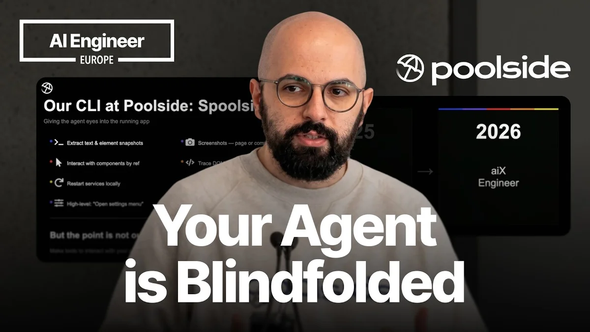 Johan Lajili presenting "Your Agent Is Blindfolded" at AI Engineer Europe