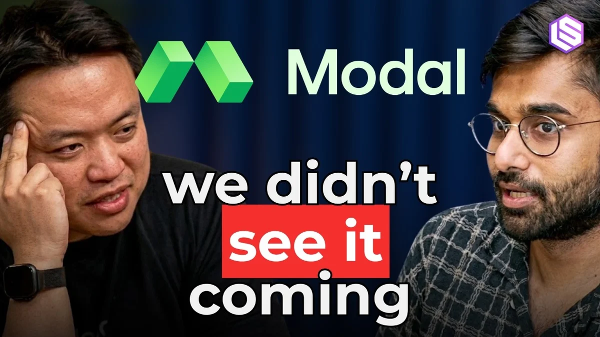 Akshat Bubna, CTO of Modal, speaking into a microphone.