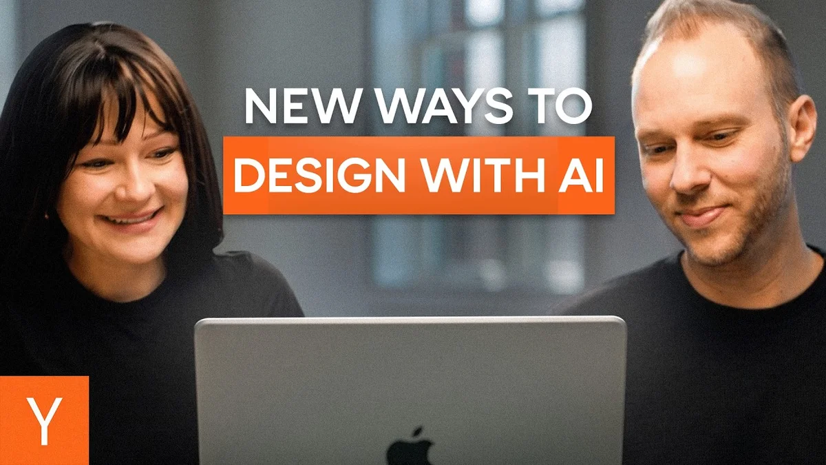 Woman and man looking at a laptop screen discussing design.