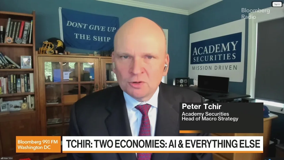Peter Tchir, Head of Macro Strategy at Academy Securities, discusses the AI-driven economy on Bloomberg Radio.