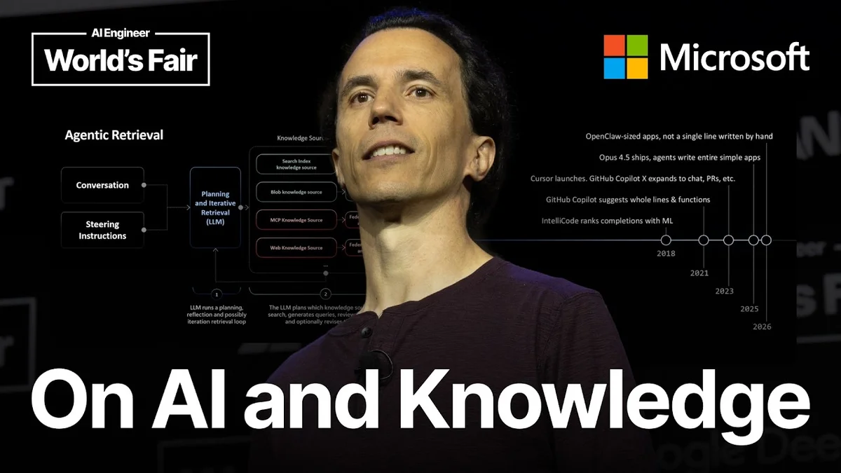 Pablo Castro speaking about AI and knowledge systems at Microsoft