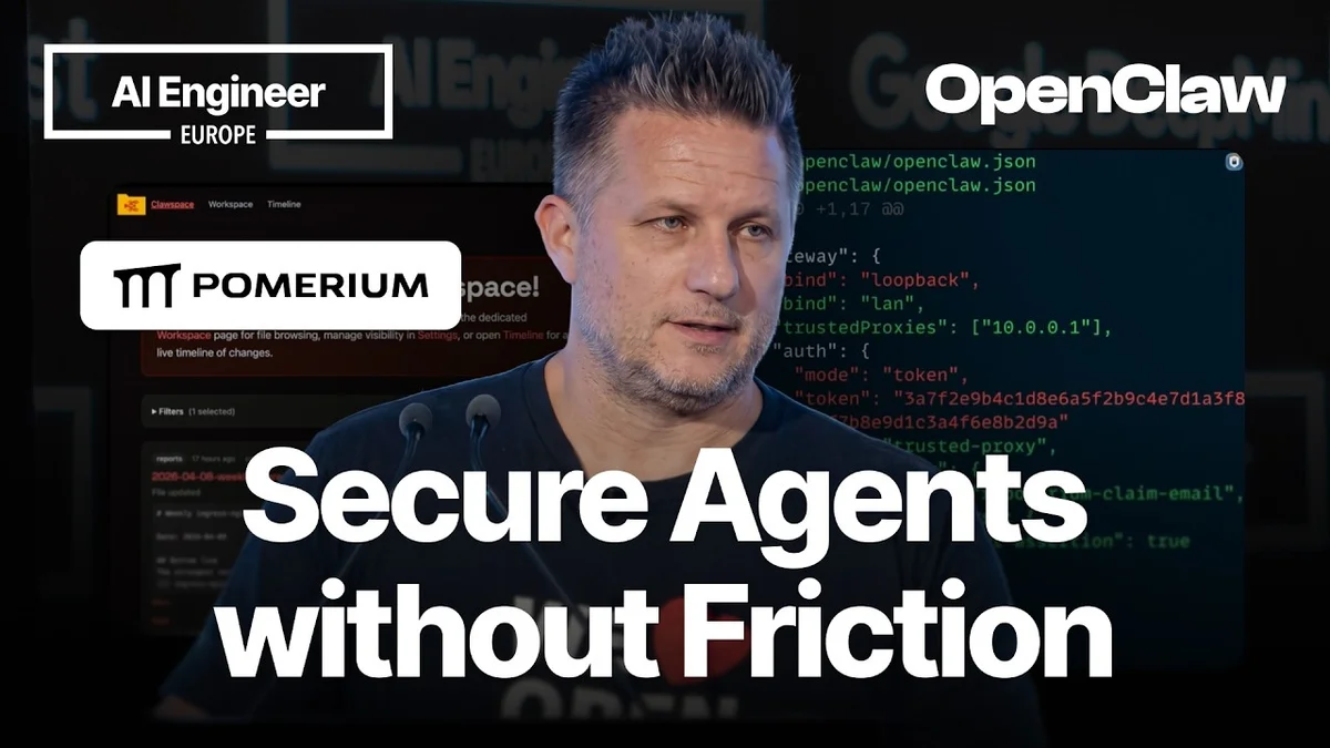 Nick Taylor presenting on stage about OpenClaw and trusted proxy authentication