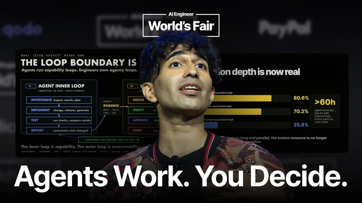 Addy Osmani speaking on stage at AI Engineer World's Fair