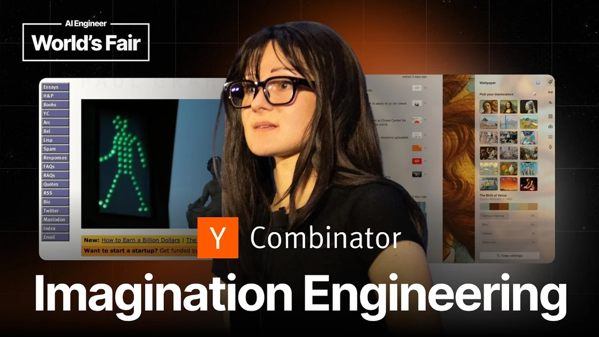 Eve Bouffard speaking at a Y Combinator event.