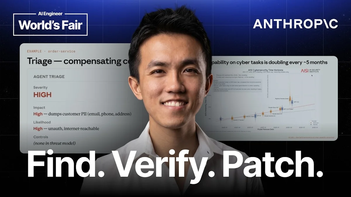 Eugene Yan presenting on LLMs for Source Code Security at AI Engineer World's Fair