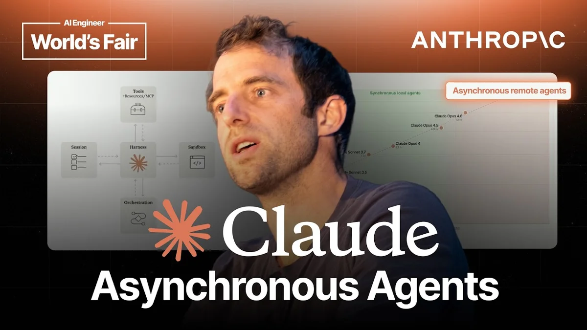 Lance Martin speaking at a conference about Anthropic's Claude AI capabilities.