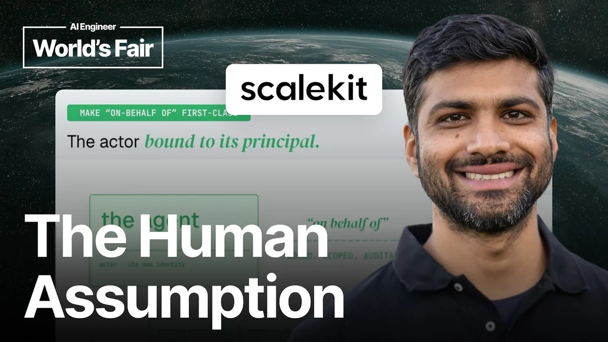 Ravi Madabhushi, CTO of ScaleKit, presenting on AI agent security and authorization challenges.