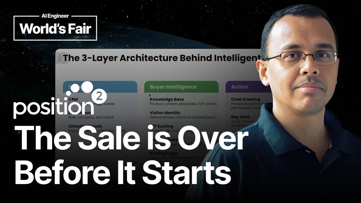 Presentation slide titled 'Build the AI GTM Agent That Knows the Buyer' by Sajjan Kanukolanu, Position Squared