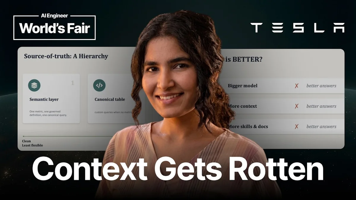 Ishita Daga, Machine Learning Engineer at Tesla, presenting on enterprise agents.