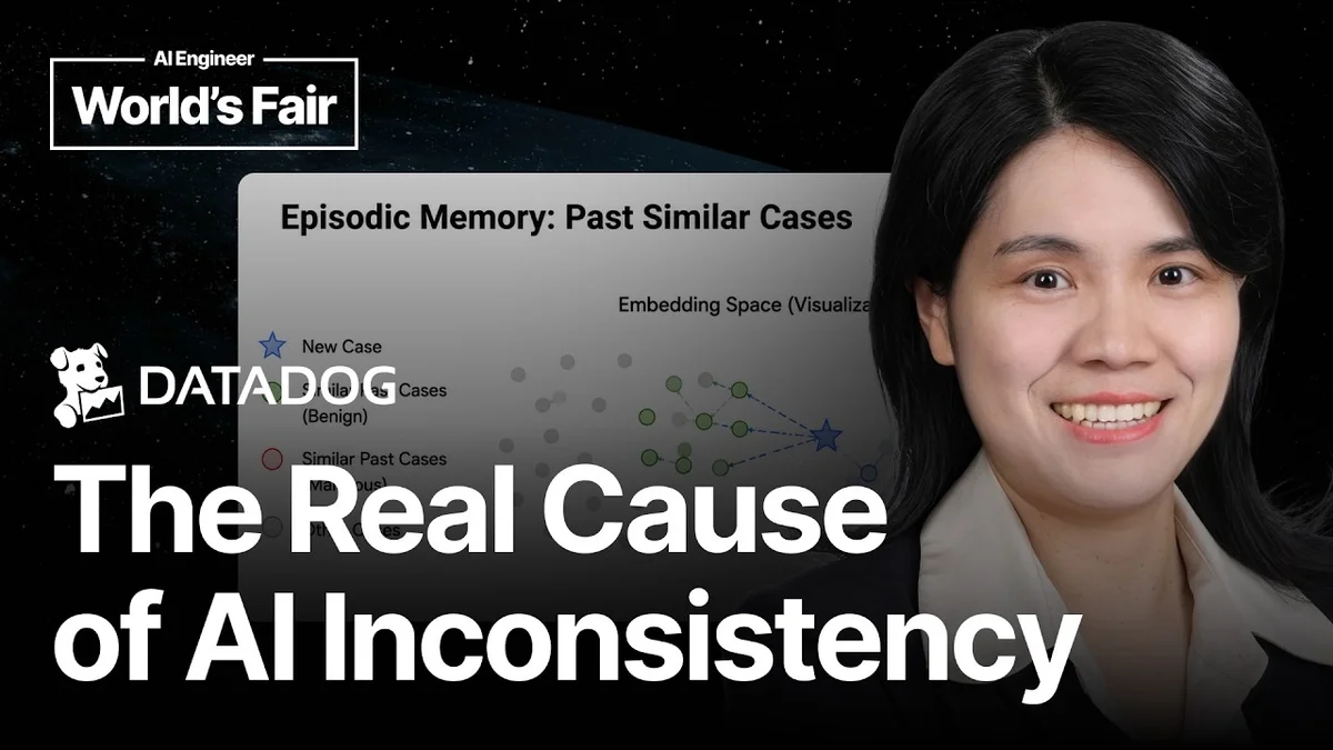 Diane Lin speaking on a video call about AI agent consistency