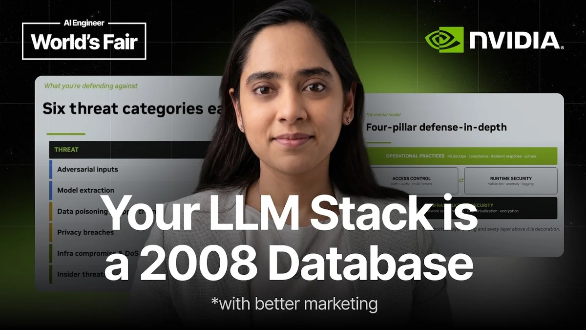 Nvidia Senior Software Developer Lavina D'Mello presenting on ML security at AI Engineer World's Fair