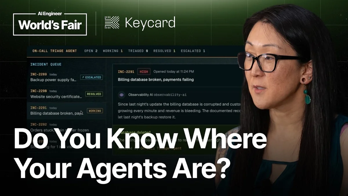 Kim Maida presenting on AI agent security at AI Engineer World's Fair