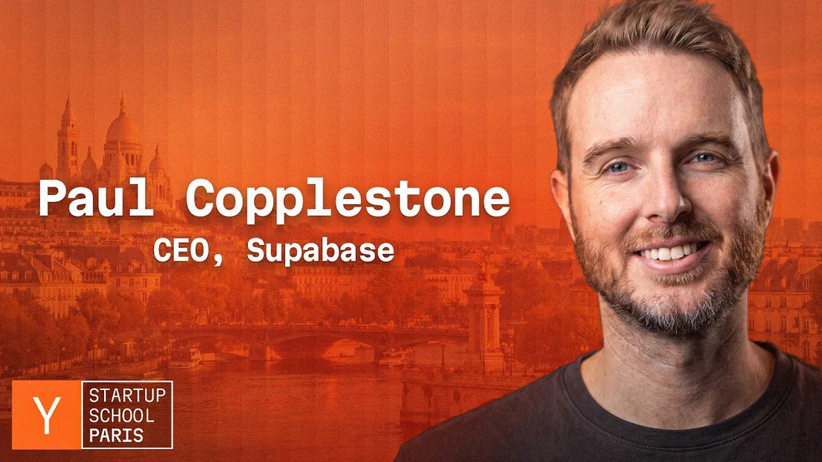 Paul Copplestone and Nicolas Dessaigne on stage at Startup School Paris