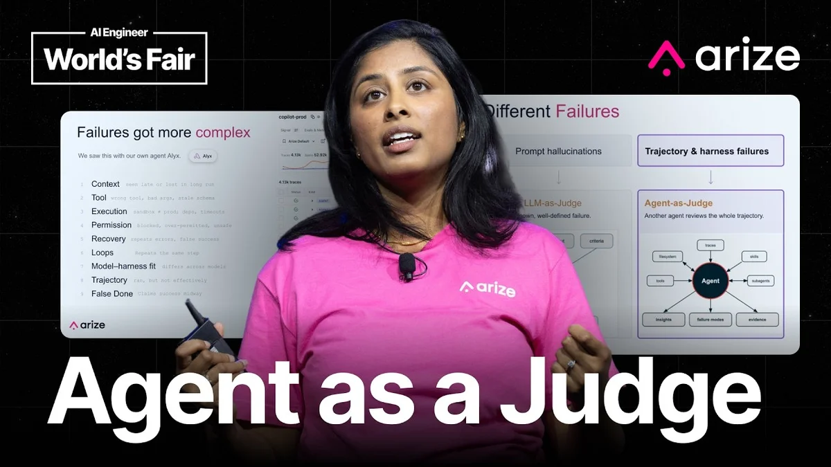 Aparna Dhinakaran speaking at a presentation about AI evaluation