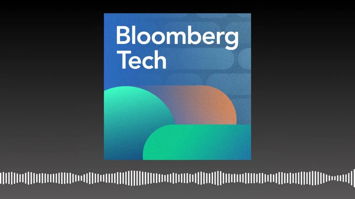 Bloomberg Tech logo with abstract colorful shapes