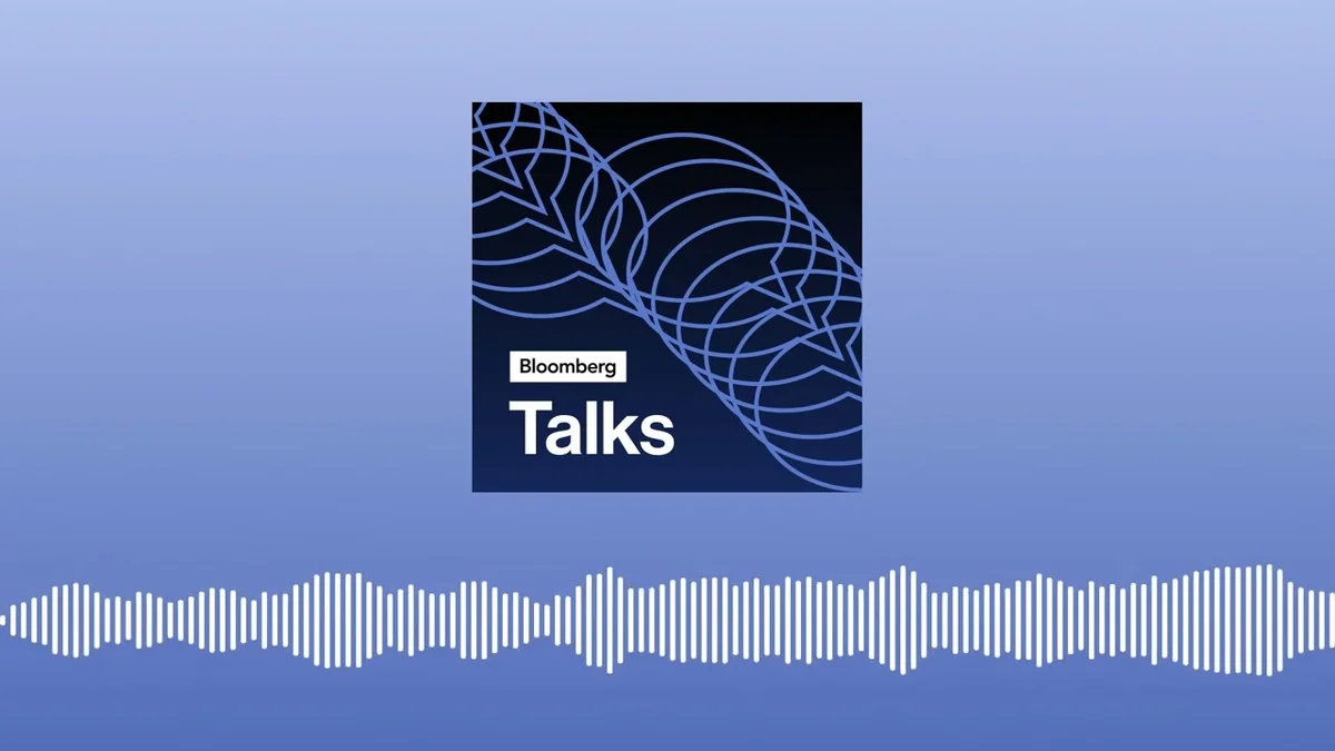 Bloomberg Talks logo with waveform audio visualizer