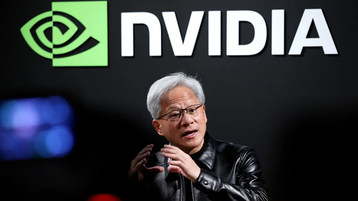 Nvidia CEO Jensen Huang speaking in an interview.