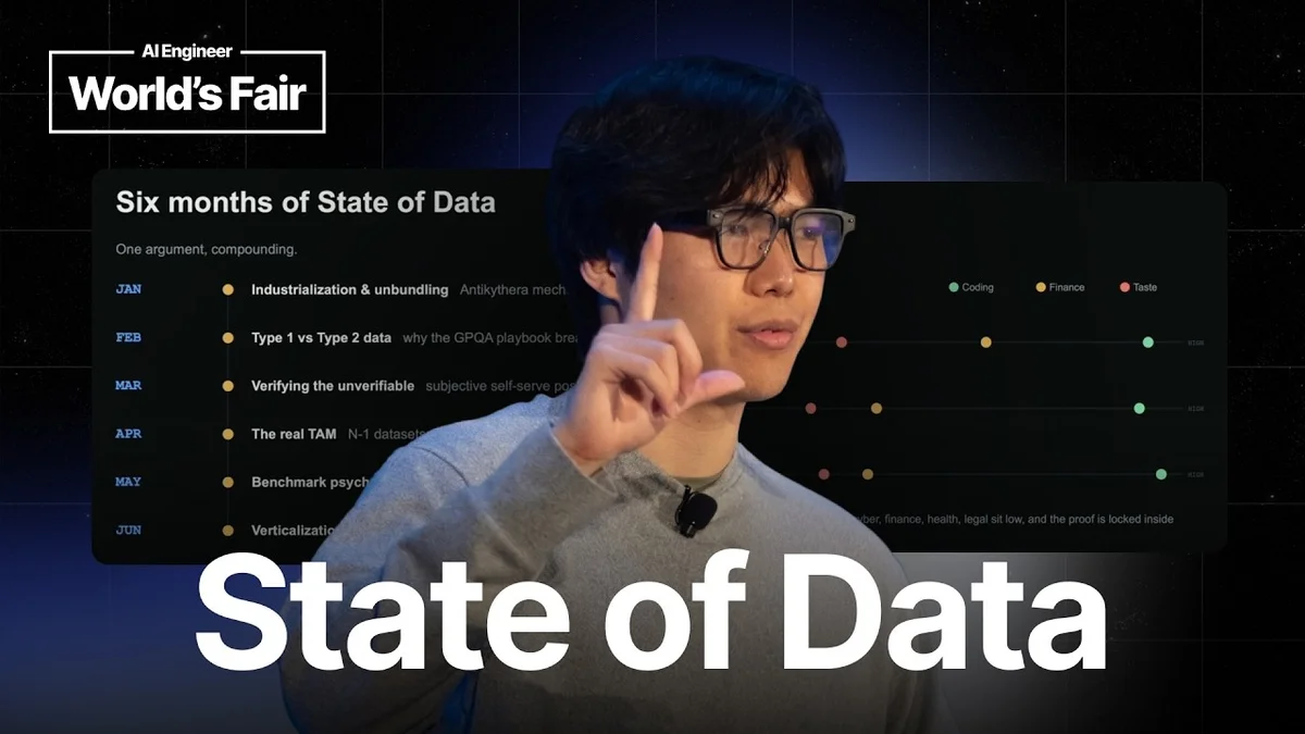 Sean Cai presenting on the State of Data at AI Engineer World's Fair