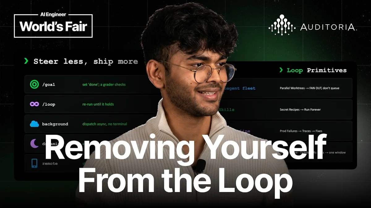 Ramana Siddanth Emani speaking at a conference about AI agents and developer productivity.