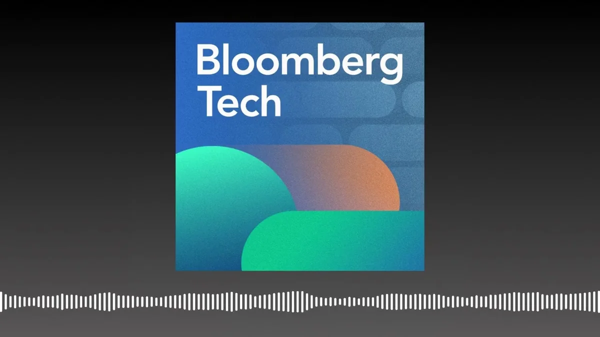 Bloomberg Tech logo with abstract colorful shapes