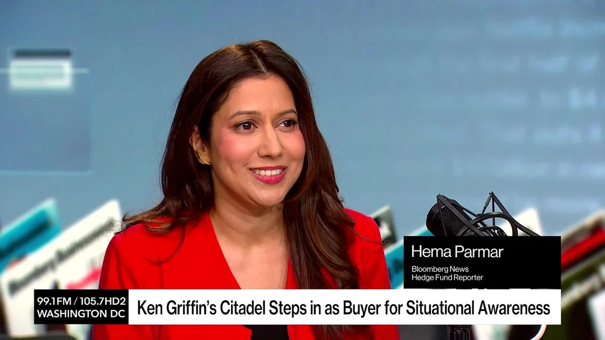 Hema Parmar discussing Leopold Aschenbrenner hedge fund selloff on Bloomberg Businessweek Daily