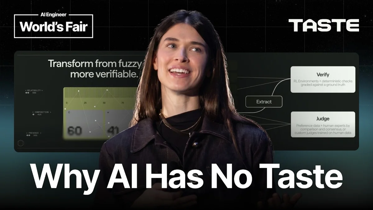 Thais Castello Branco presenting Taste Labs strategy for ending AI slop at AI Engineer World's Fair