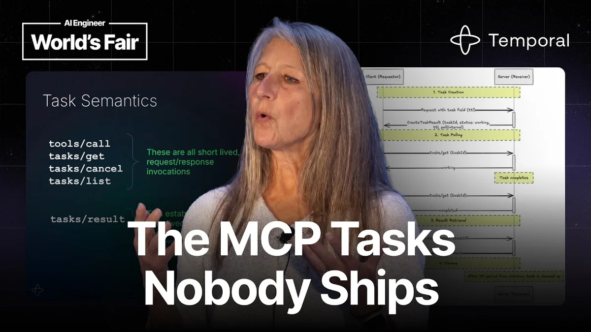 Cornelia Davis presenting on MCP Tasks at AI Engineer World's Fair