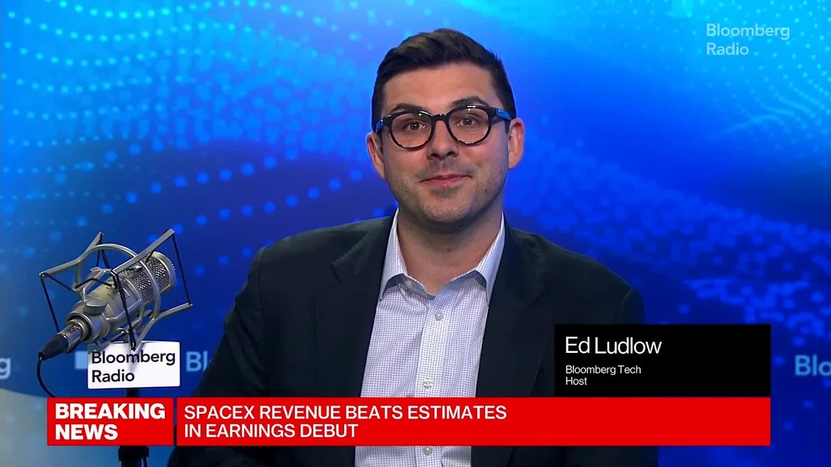 Ed Ludlow and Mandeep Singh discussing SpaceX earnings on Bloomberg Radio.