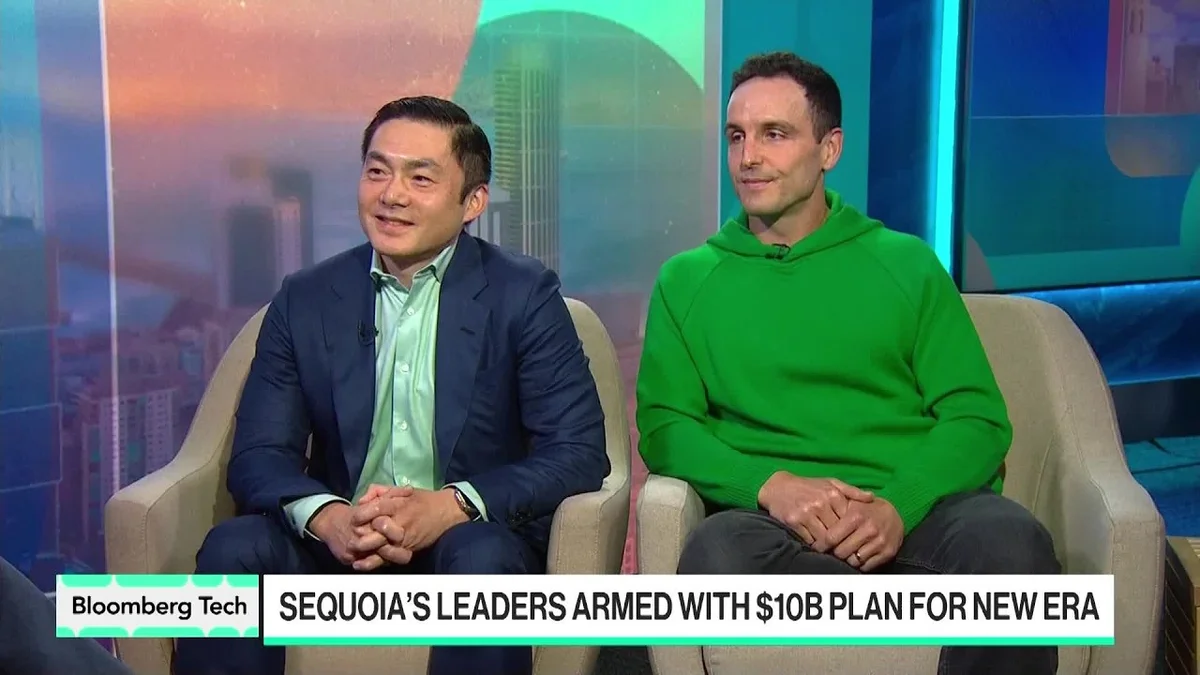 Alfred Lin and Pat Grady, co-stewards of Sequoia Capital, in conversation on Bloomberg Tech.