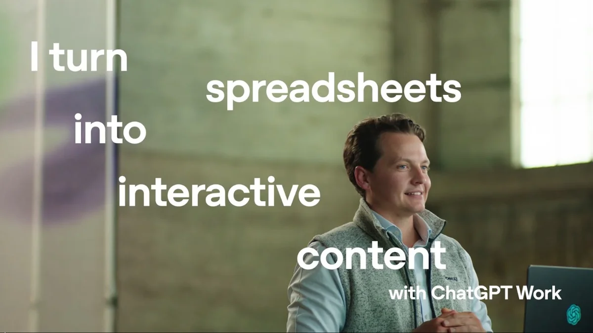 OpenAI's Kyle Kober demonstrates using ChatGPT Work to create interactive financial forecast sites.