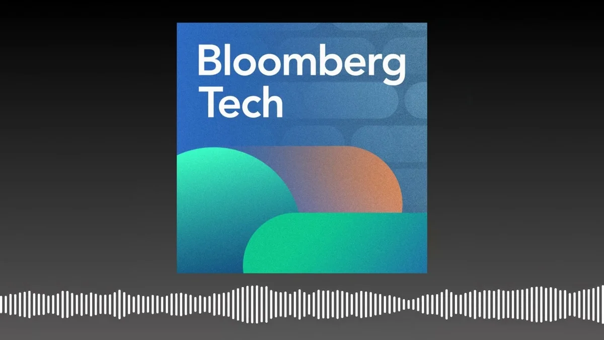 Bloomberg Tech logo with soundwave visualization