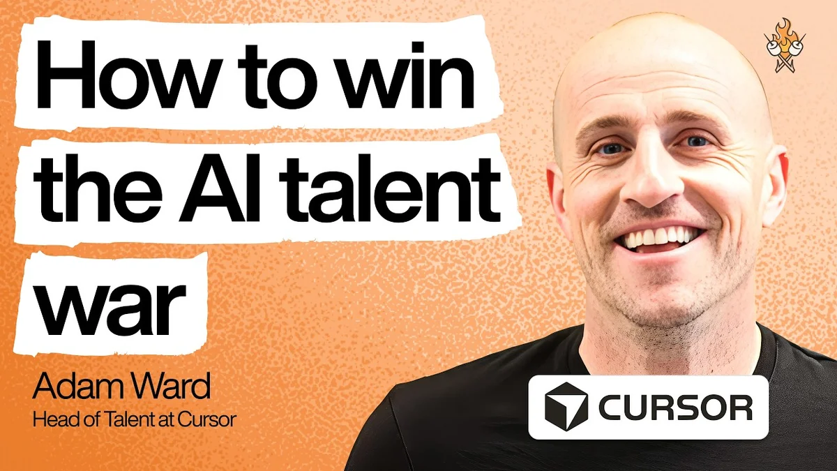 Adam Ward, Head of Talent at Cursor, speaking on a podcast about hiring strategies.
