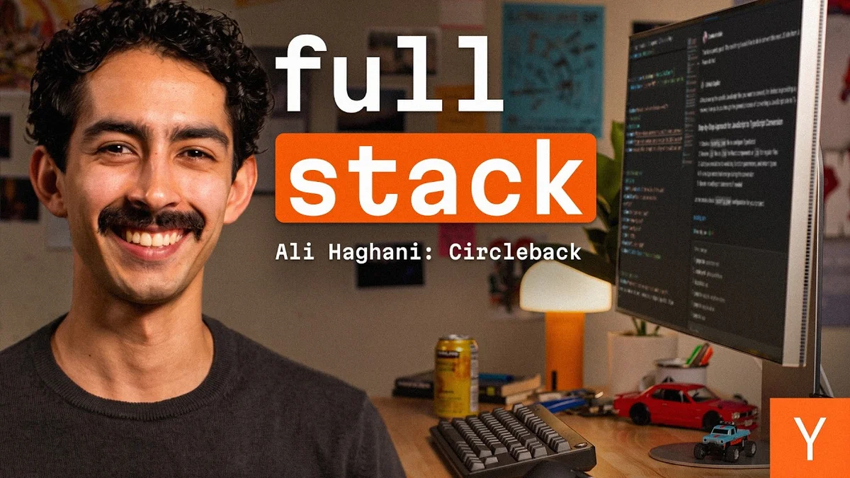 Ali Haghani, CEO of CircleBack, sitting at his desk with a computer.
